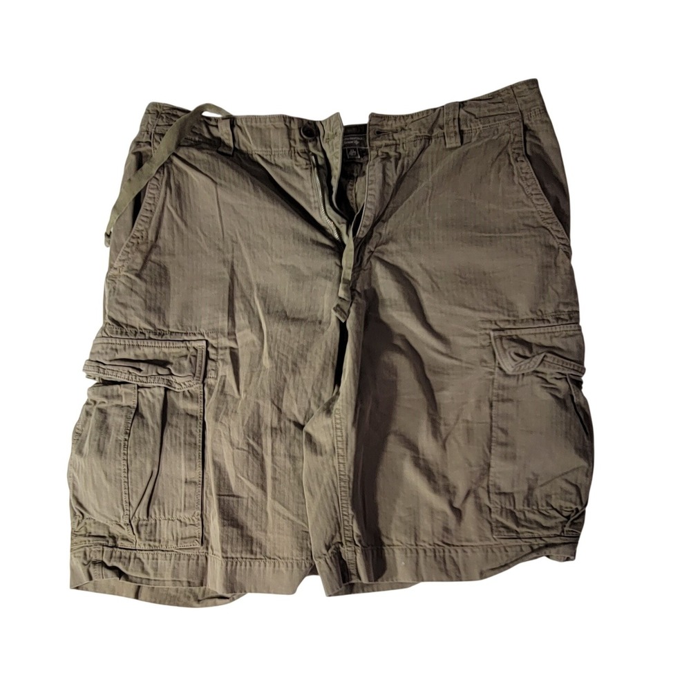Banana Republic Garment Dye Cargo Shorts Mens 33 Relaxed‎ Fit Olive Green Cotton